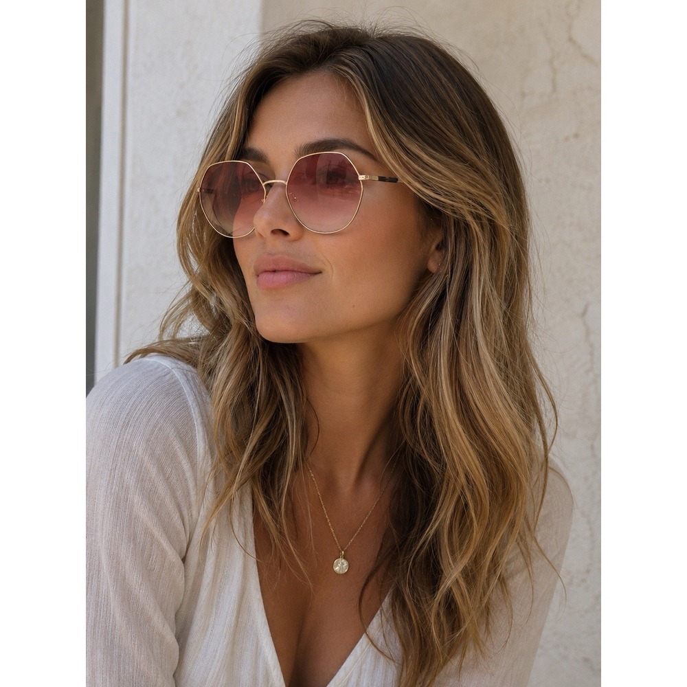 LongChamp Paris LO154S Marchon Violet Tortoise Gold Women's Sunglasses With Case
